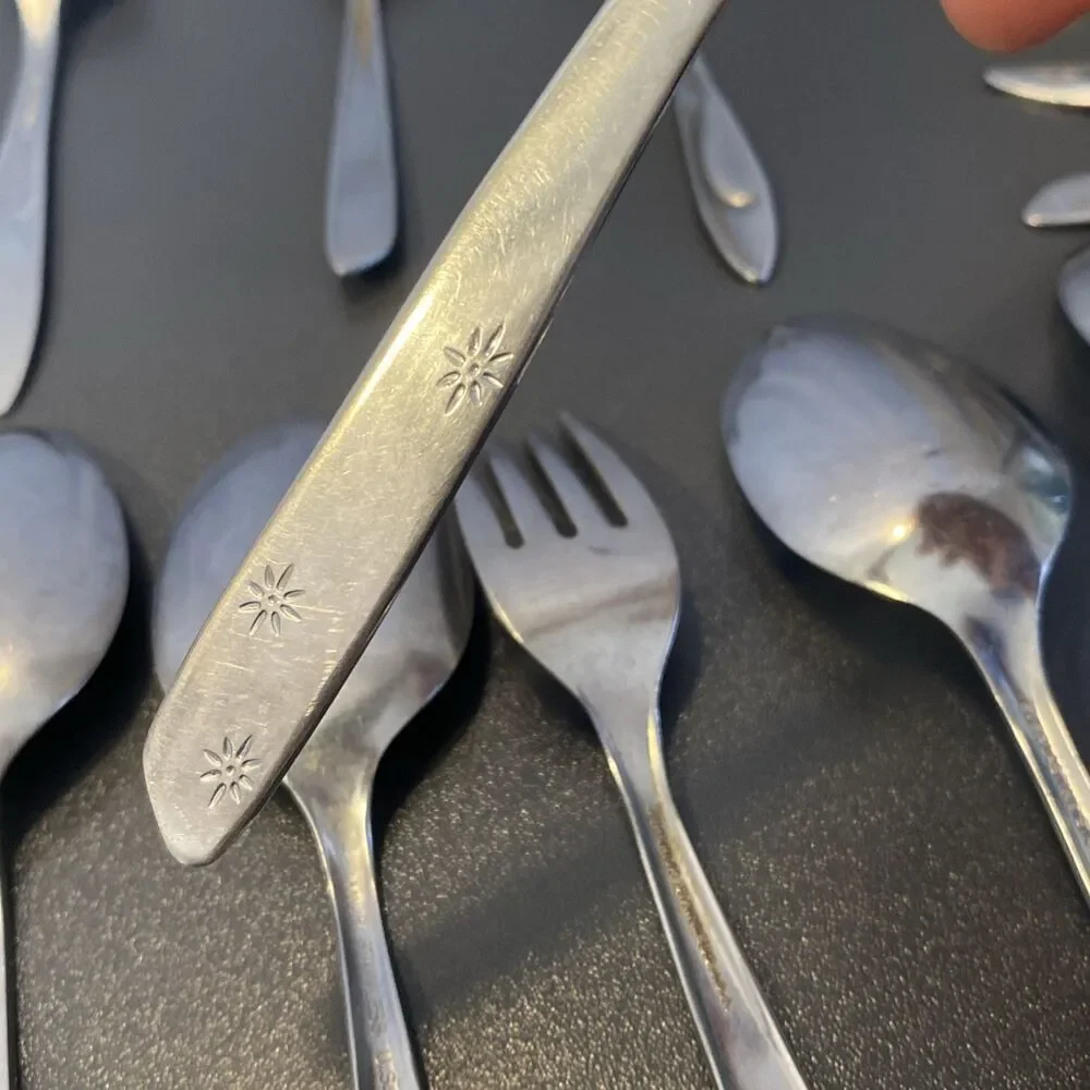 Vintage Atomic Star Starburst Flatware Spoons Forks Mixed Brands Ring Making